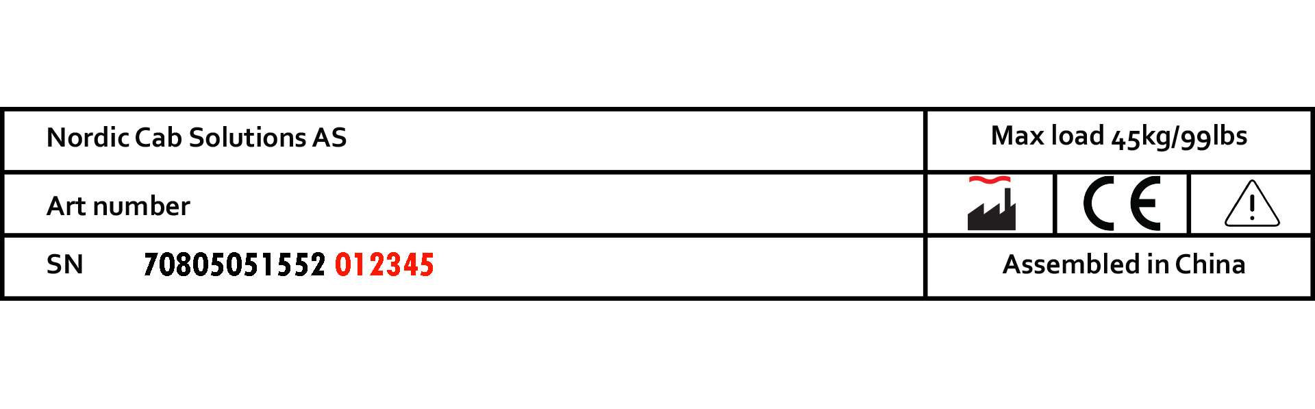 Where to find serial number? - Nordic Cab