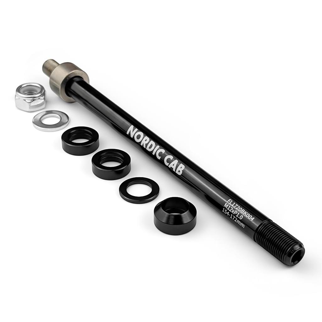 FL1720 thru axle adapter with steel end and Nordic Cab branding