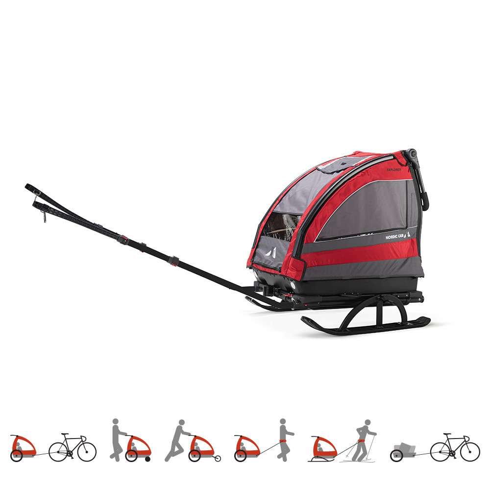 Nordic Cab pulk and bike trailer 6in1 Red Outlet