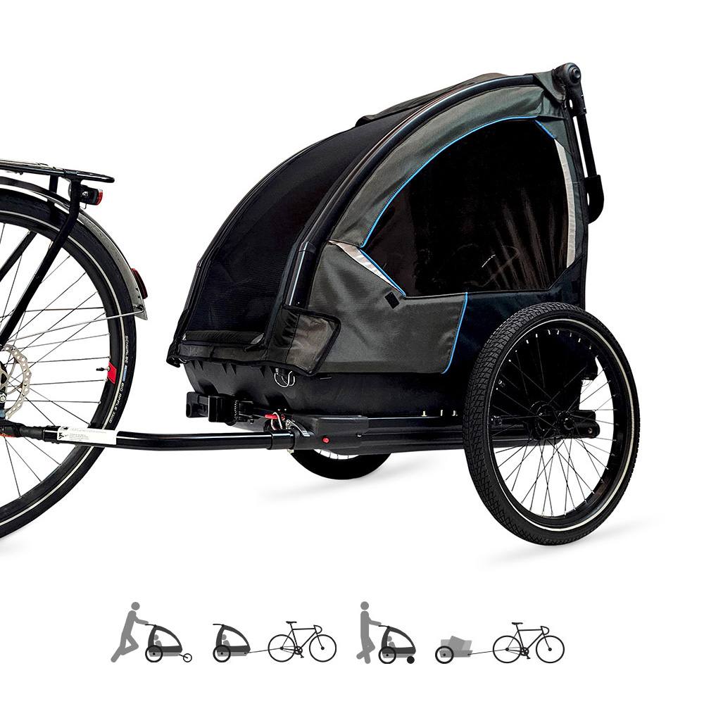 Nordic Cab grå sykkelvogn med flere funksjoner