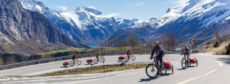 sammenleggbar sykkelhenger brukt i 71 nord