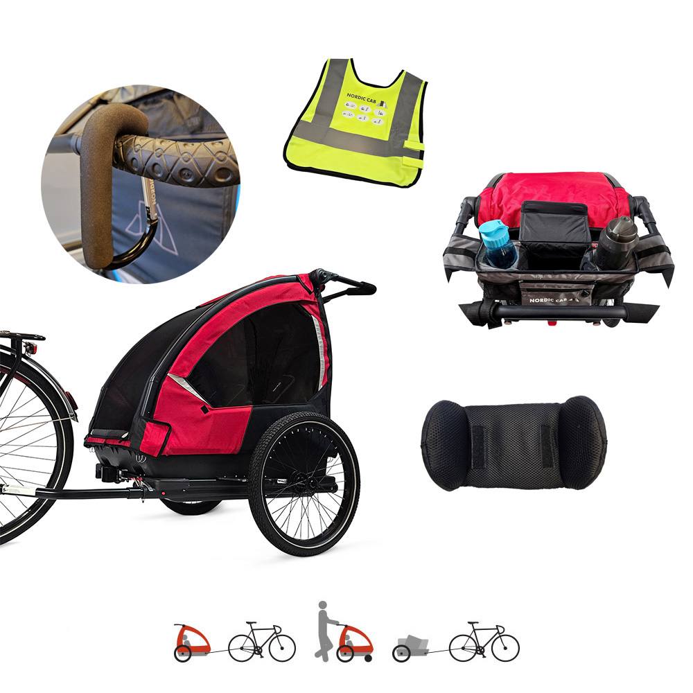 two seat bike trailer. Package deal Nordic Cab red
