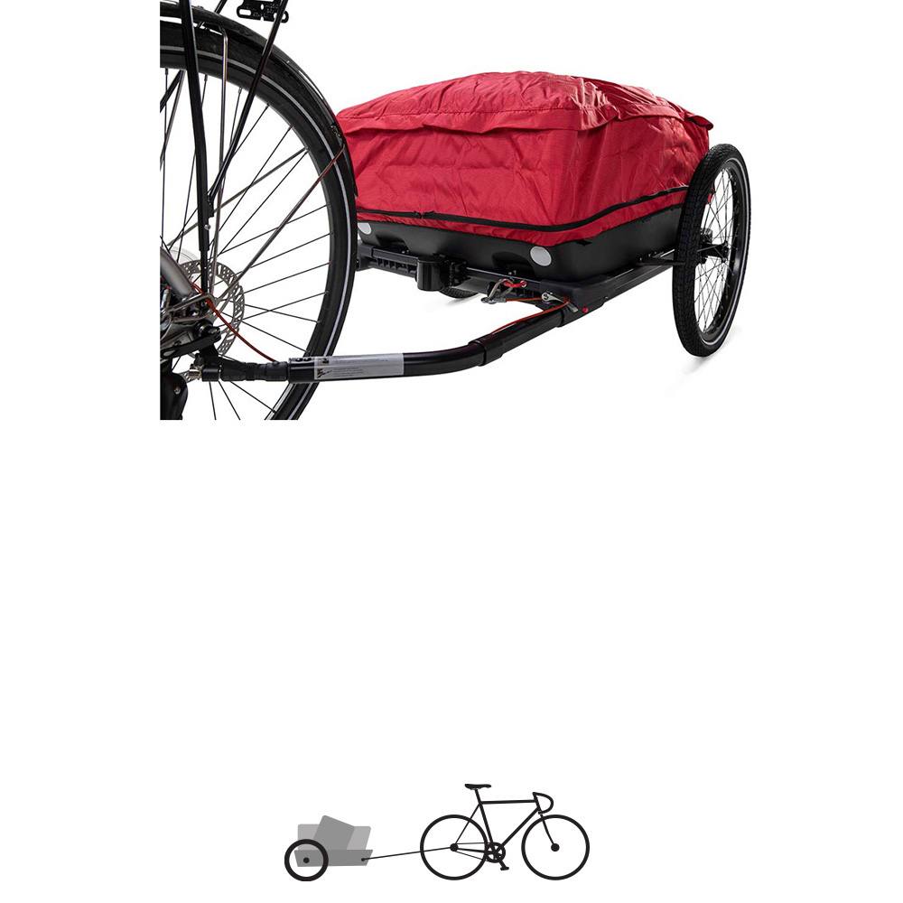 Cargo Bike Trailer. Red Nordic Cab Cargo