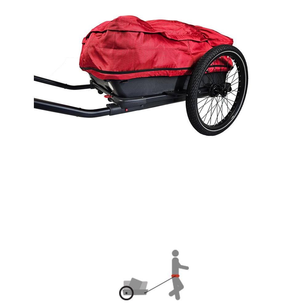 Hiking trailer red. Cargo Nordic Cab