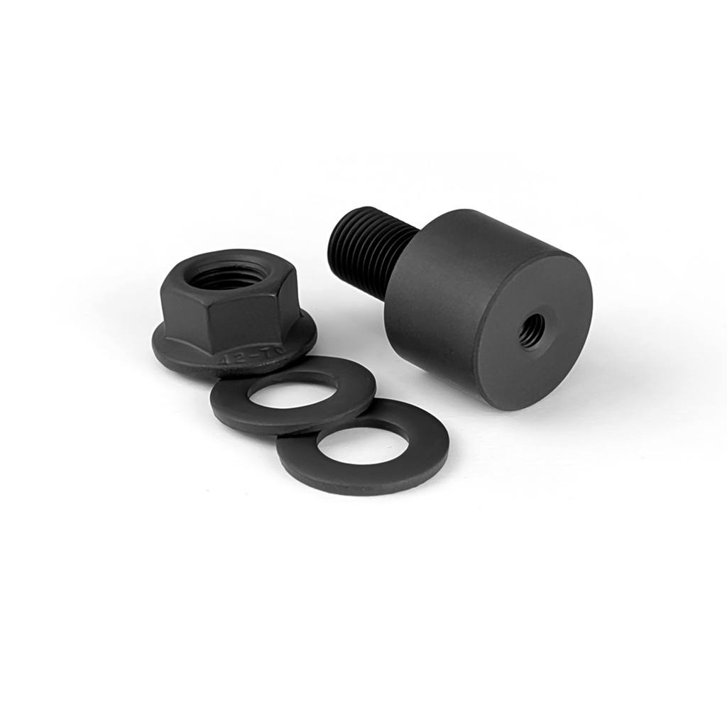 Universal 5 mm adapter for attaching bike trailers to quick-release (QR) bikes.