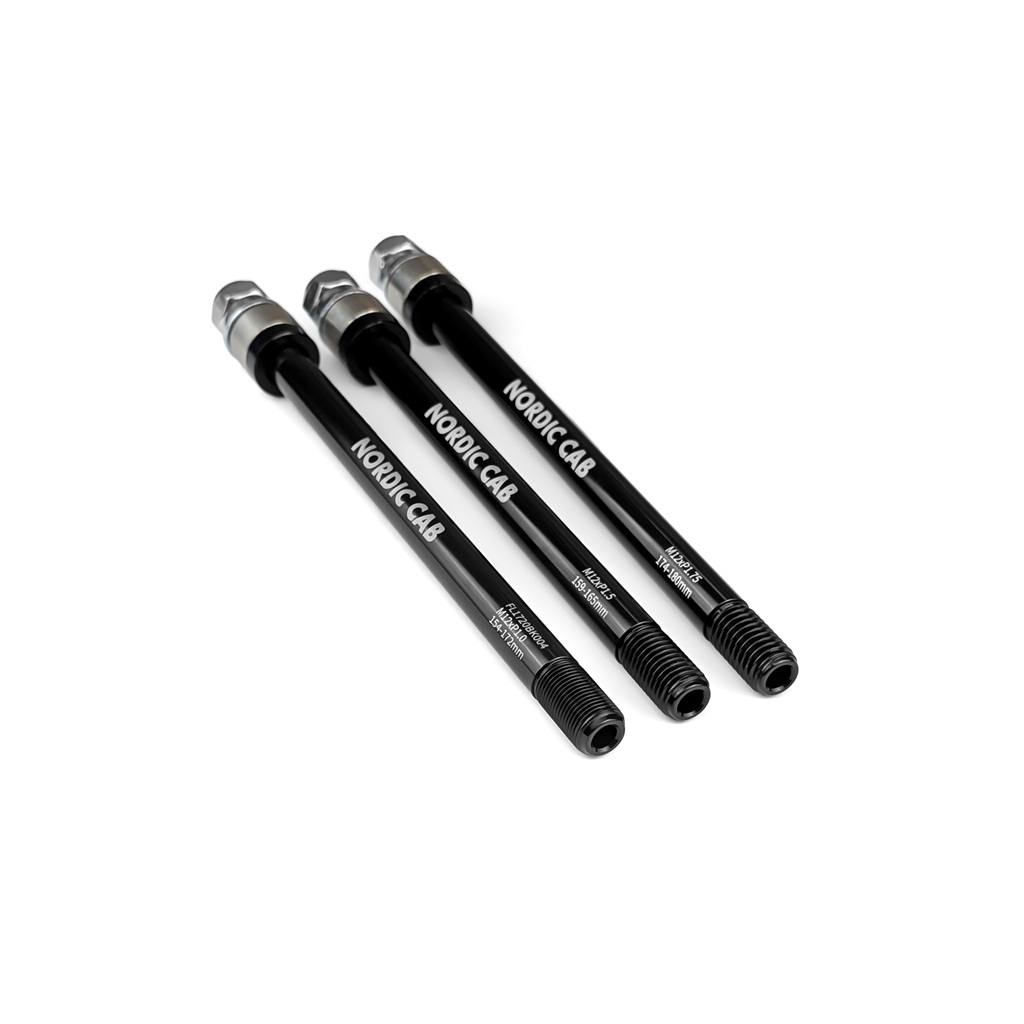 Three types of thru axle adapters – thread pitch 1.0, 1.5, 1.75
