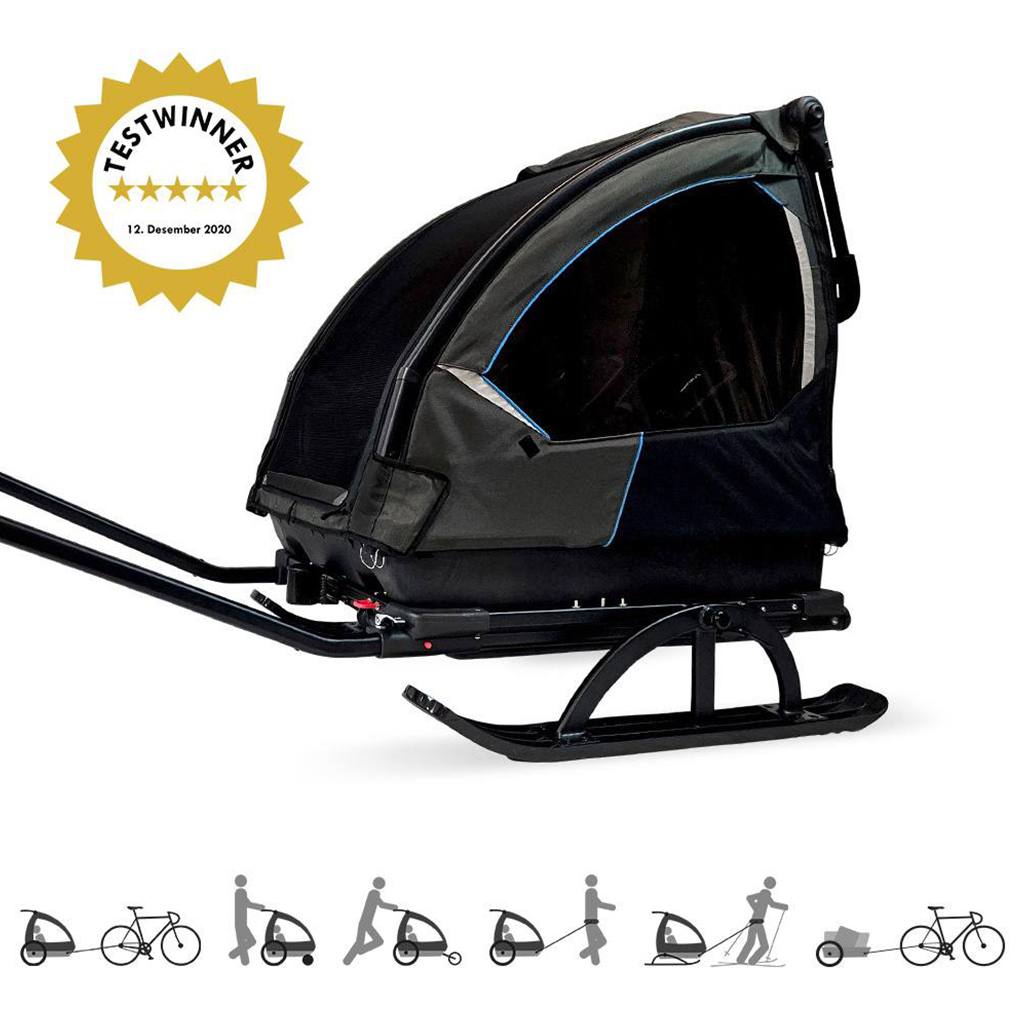 Explorer 6in1 - Bike and Ski Trailer | Stone Gray