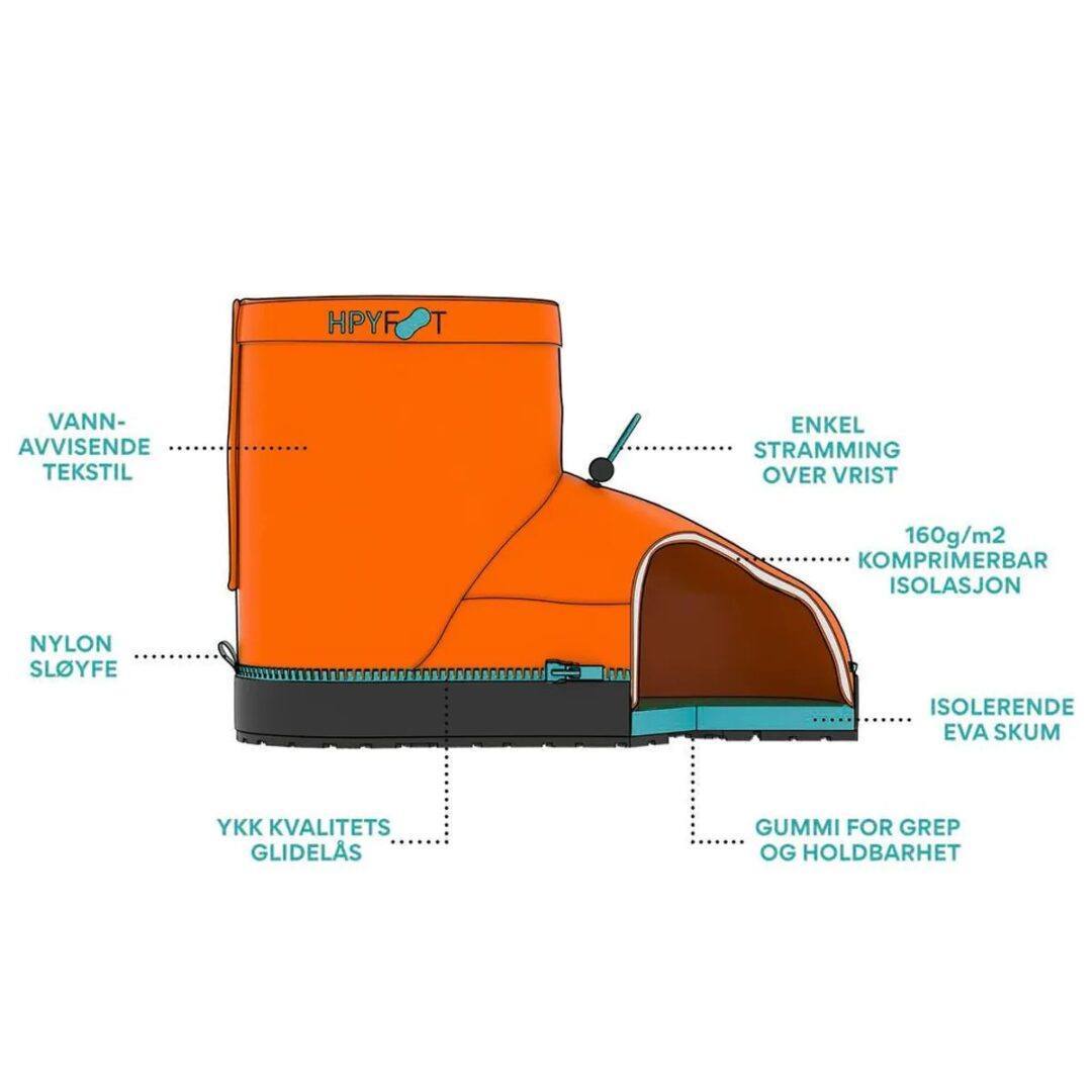 insulated orange overboot | hpyfoot | nordic cab