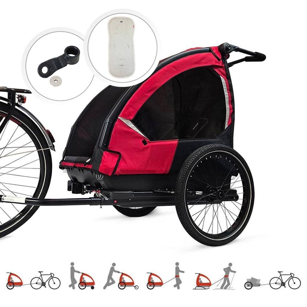 Explorer Barnepulk og Sykkelvogn 6-in-1 (Stone Gray) Komfortpakke