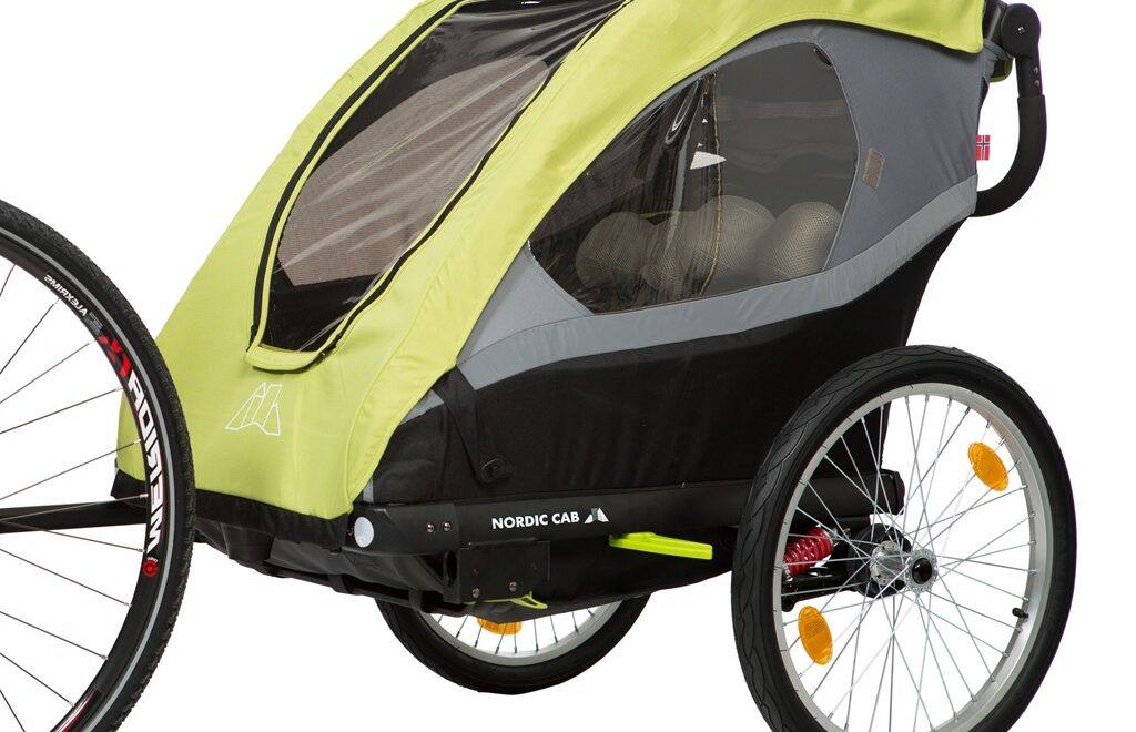 Nordic Cab Active 5-in-1 – a discontinued model used as a bike trailer, stroller, and sled.